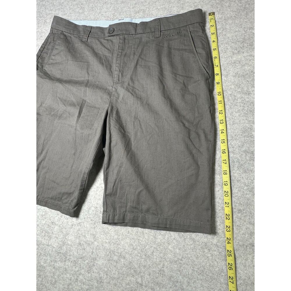 Adidas Originals Mens Shorts 36 Brown Cotton Slub Twill Performance Casual Golf - Picture 5 of 12